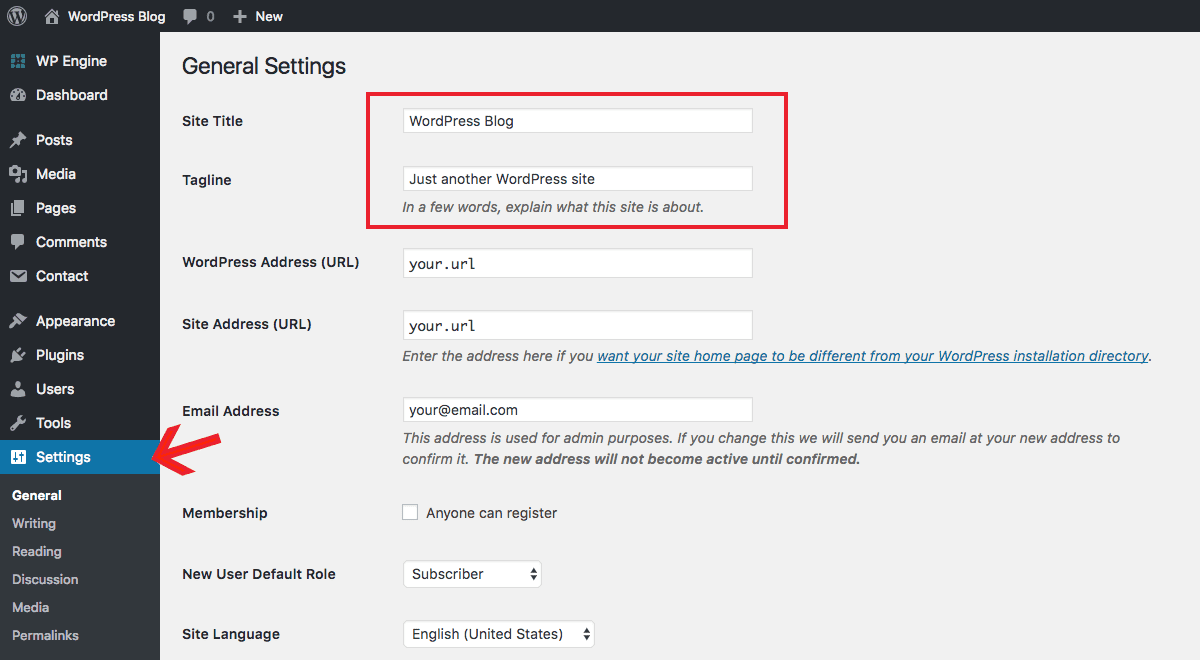 WordPress 仪表盘常规设置