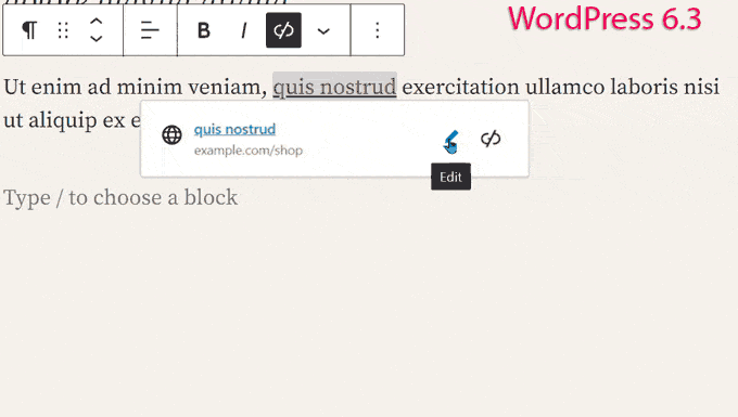 WordPress 6.3 在新选项卡中打开链接