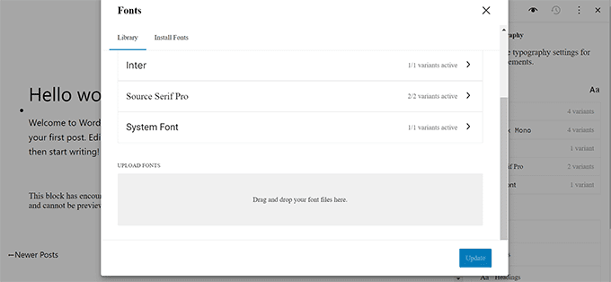 WordPress 6.4 上传字体