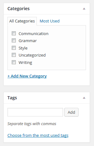 WordPress 文章的分类和标签
