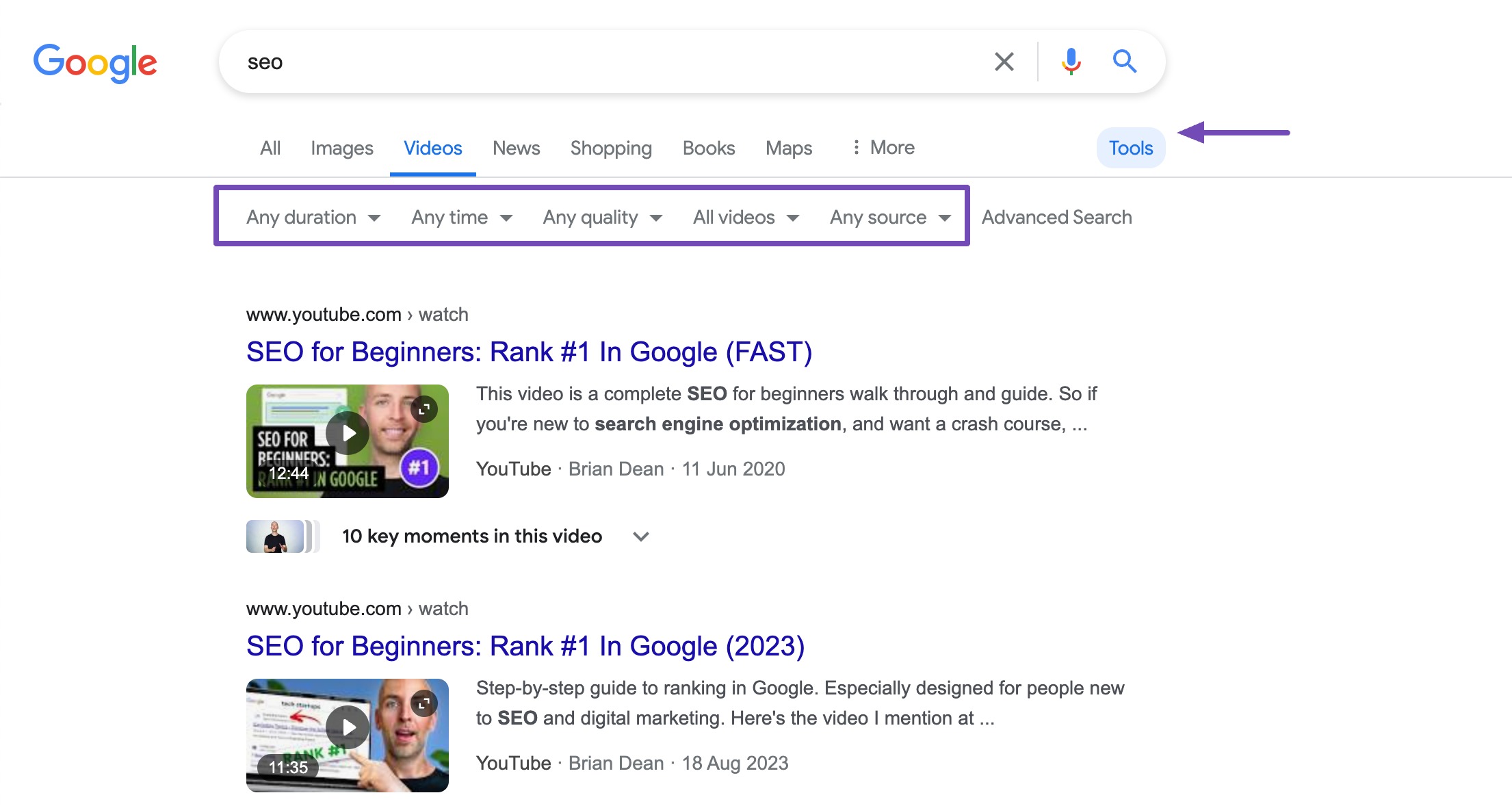 Google 搜索高级选项