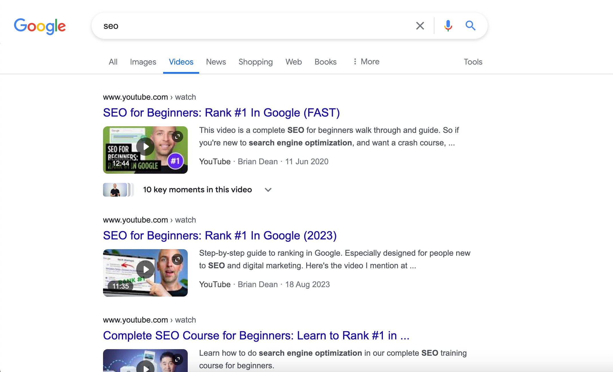 Google 视频搜索引擎