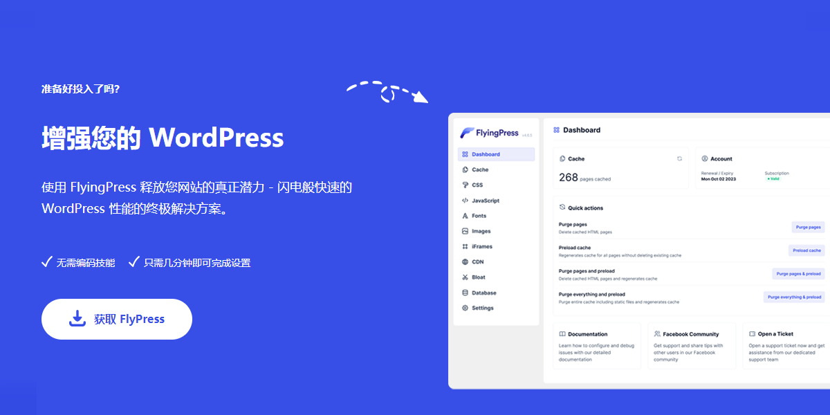 FlyingPress v4.13.4 - WordPress 一体化优化与缓存插件