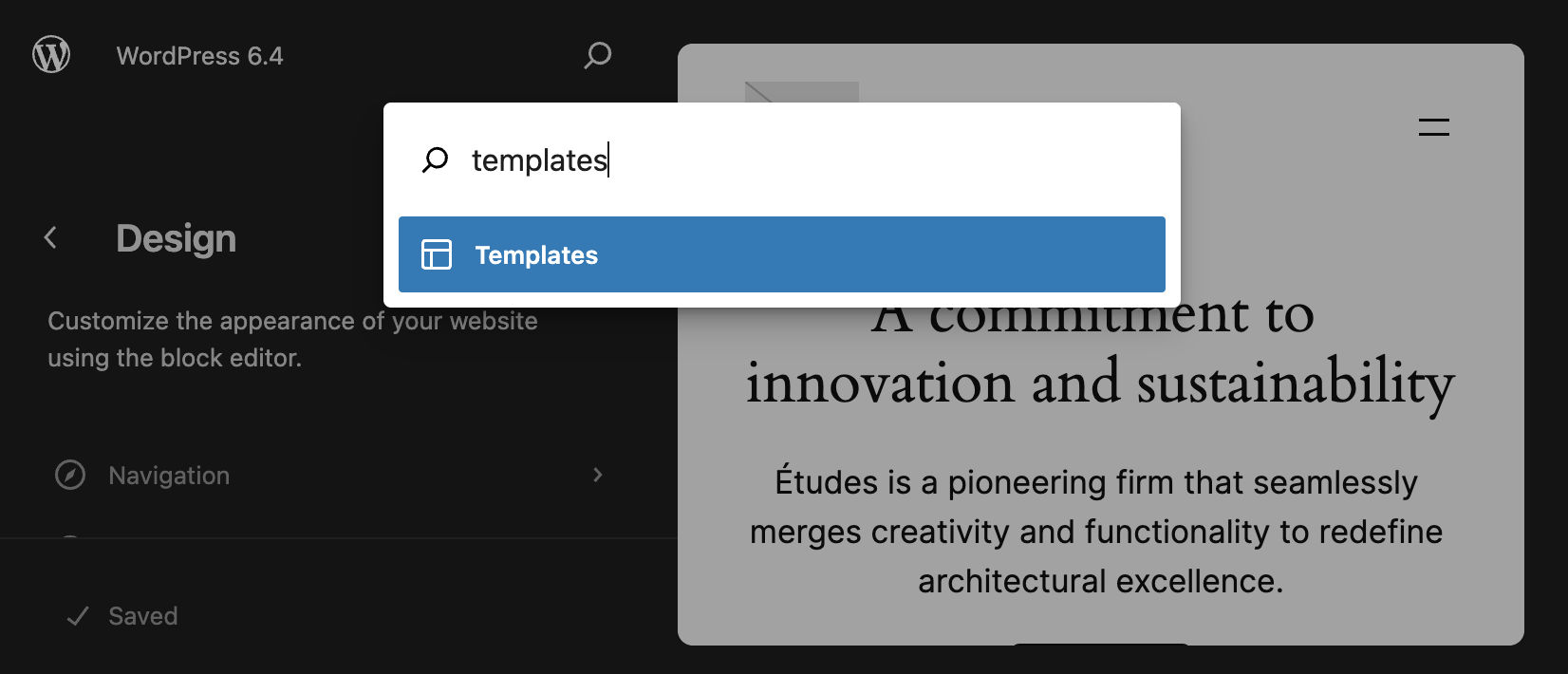 在 WordPress 6.4 中启动模板