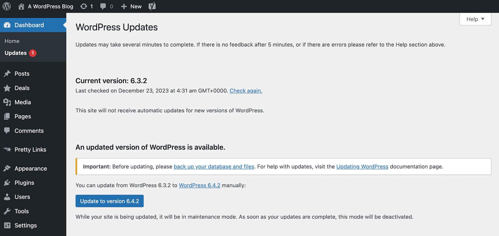 更新 WordPress