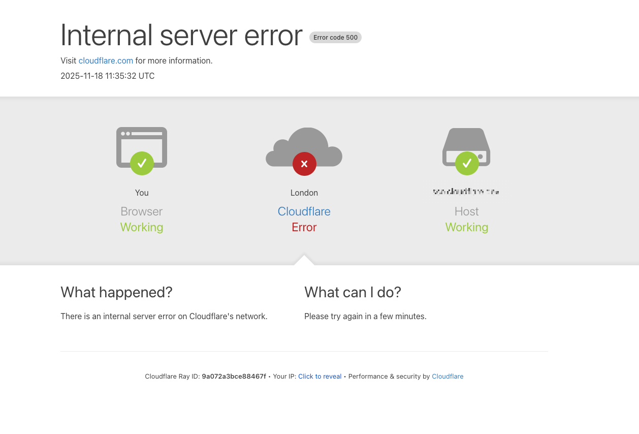 Cloudflare outage on November 18, 2025
