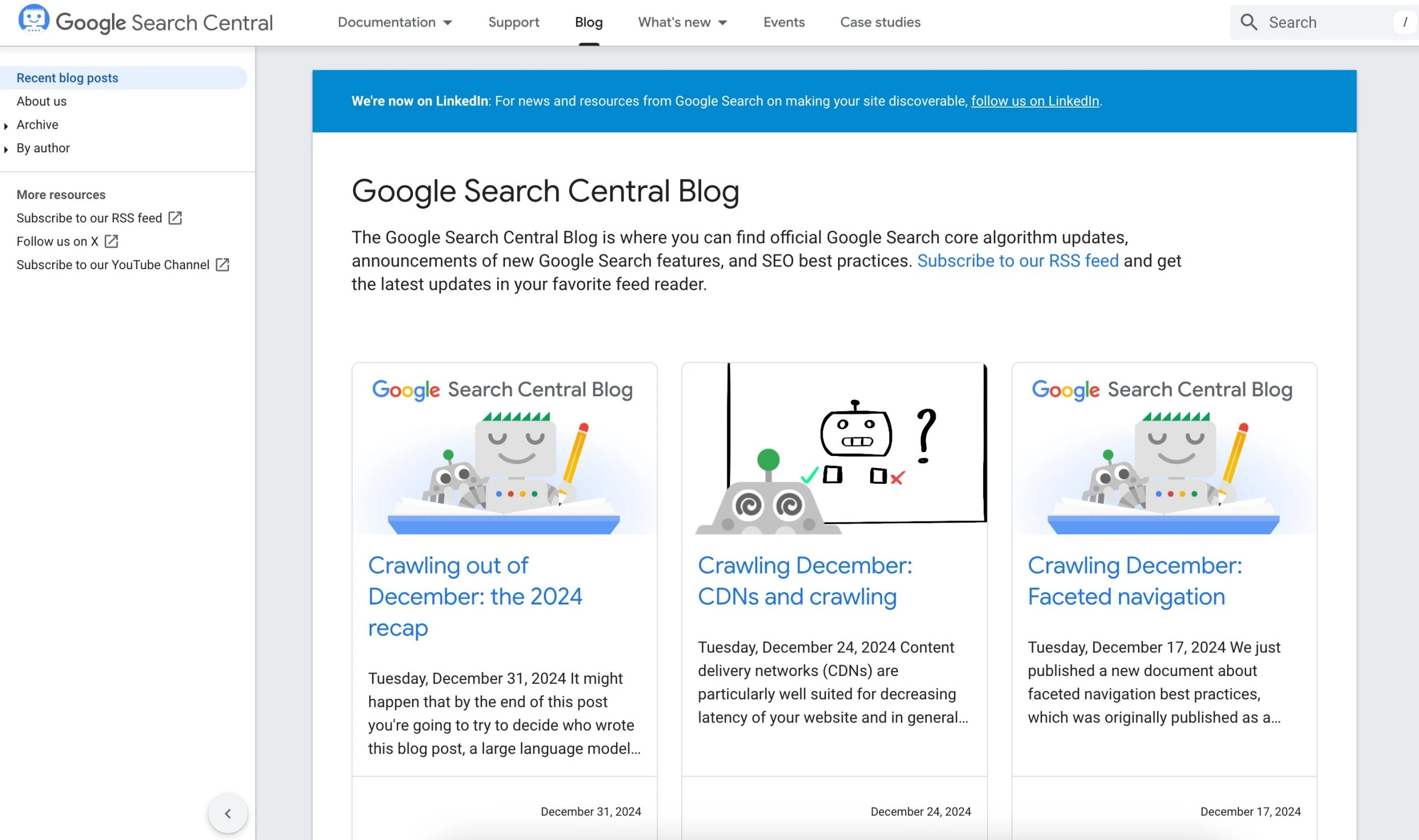 Google 搜索中心博客