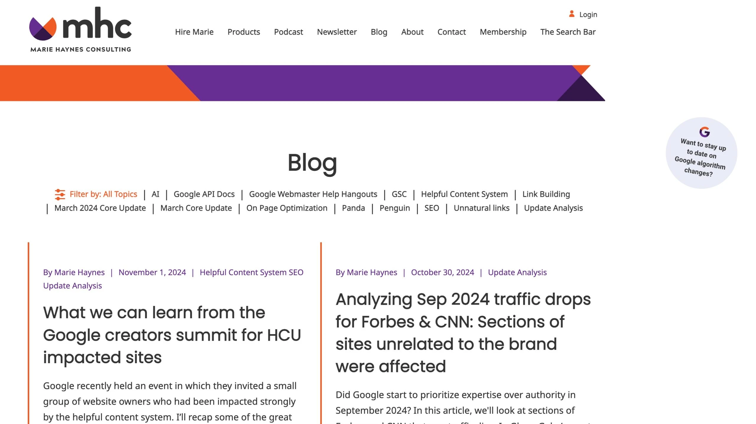 Marie Haynes Consulting 的 SEO 博客